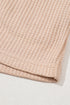 Light French Beige Cactus Forest Waffle Half Sleeve Tee Short Set